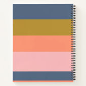 Stijlvolle moderne strips in Earth Tones Name Notitieboek (Achterkant)