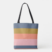 Stijlvolle moderne strips in Earth Tones Name Tote Bag (Achterkant)
