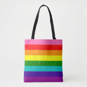 Stijlvolle moderne strips in Rainbow LGBT Tones Na Tote Bag (Voorkant)