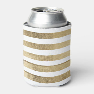 Stijlvolle moderne trendy faux gouden folie strepe blikjeskoeler