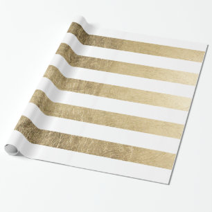 Stijlvolle moderne trendy faux gouden folie strepe cadeaupapier