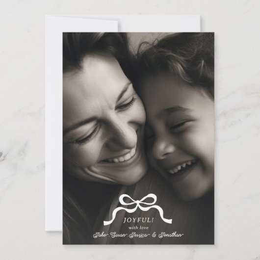 Stijlvolle moderne trendy kerstboog 2 foto feestdagenkaart (Voorkant)