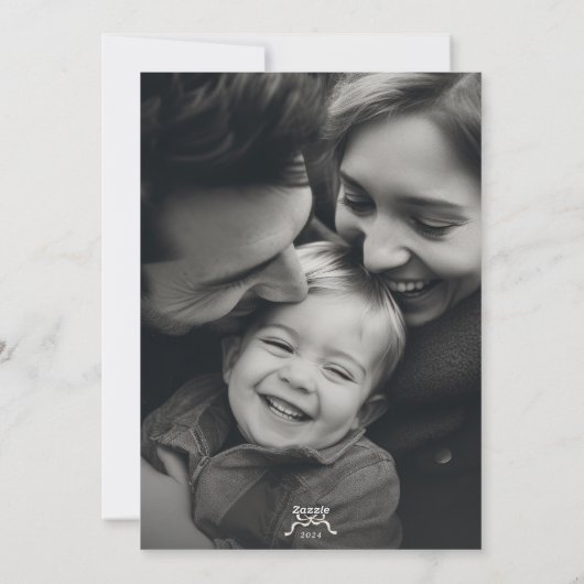 Stijlvolle moderne trendy kerstboog 2 foto feestdagenkaart (Achterkant)