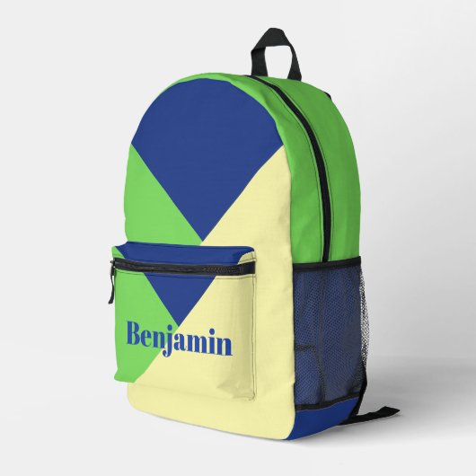 Stijlvolle moderne trendy marineblauwe aangepaste bedrukte rugzak (Achterkant Hoek Rechts)