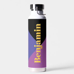 Stijlvolle Moderne Trendy Zwarte Aangepaste Naam Waterfles