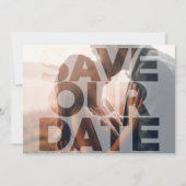 Stijlvolle moderne trouwfoto slaat de datum op save the date (Voorkant)