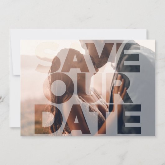 Stijlvolle moderne trouwfoto slaat de datum op save the date (Voorkant)