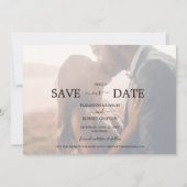 Stijlvolle moderne trouwfoto slaat de datum op save the date (Achterkant)