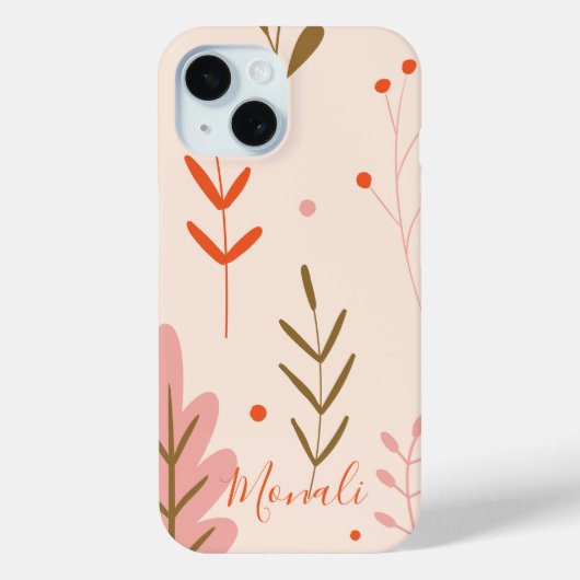 Stijlvolle moderne typografie Bloemen Case-Mate iPhone Case (Achterkant)