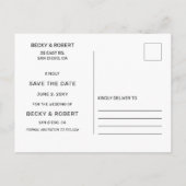 Stijlvolle moderne Typografie Foto slaat de datum  Aankondigingskaart (Achterkant)