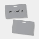 Stijlvolle moderne uitziende naam | Grijs & Zwart Badge (Voor- en achterkant)