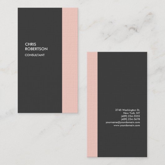 Stijlvolle, moderne verticale minimalistische lapt visitekaartje (Voorkant / Achterkant)