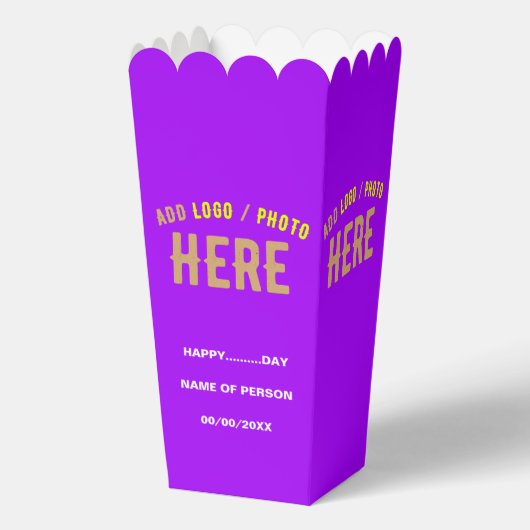 STIJLVOLLE MODERNE  VIOLET BRANDED POPCORN BEDANKDOOSJES (Voorkant)