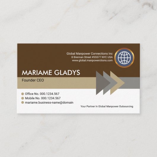 Stijlvolle moderne vliegwieltjes Stripe Founder CE Visitekaartje (Voorkant)