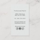 Stijlvolle Moderne Vrouw Ondernemer Monogram Foto Visitekaartje (Achterkant)