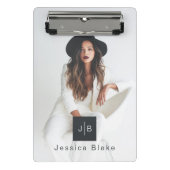 Stijlvolle moderne vrouwelijke ondernemer monogram mini klembord (Voorkant)