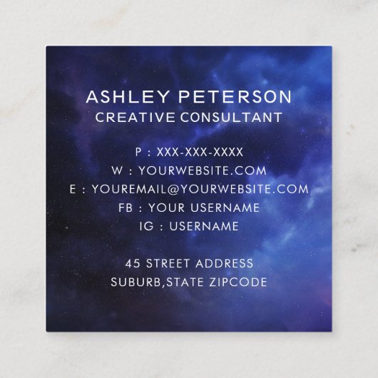 Stijlvolle, moderne Waterverf bloemen botanisch Vierkante Visitekaartje (Achterkant)