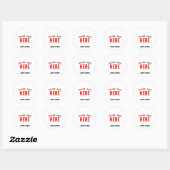 STIJLVOLLE MODERNE WITTE MERKENVELOP RONDE STICKER (Vel)