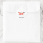STIJLVOLLE MODERNE WITTE MERKENVELOP RONDE STICKER (Tas)