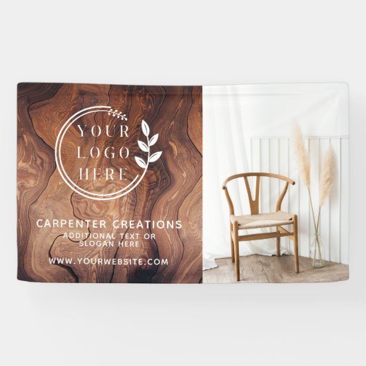 Stijlvolle moderne Wooden Carpentry-constructie Spandoek (Horizontaal)