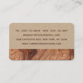 Stijlvolle moderne Wooden Carpentry-constructie Visitekaartje (Achterkant)