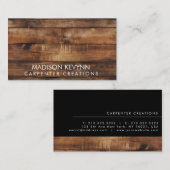 Stijlvolle moderne Wooden Carpentry-constructie Visitekaartje (Voorkant / Achterkant)