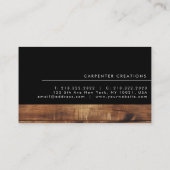Stijlvolle moderne Wooden Carpentry-constructie Visitekaartje (Achterkant)