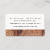 Stijlvolle moderne Wooden Carpentry-constructie Visitekaartje (Achterkant)