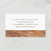 Stijlvolle moderne Wooden Carpentry-constructie Visitekaartje (Achterkant)