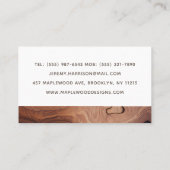 Stijlvolle moderne Wooden Carpentry-constructie Visitekaartje (Achterkant)