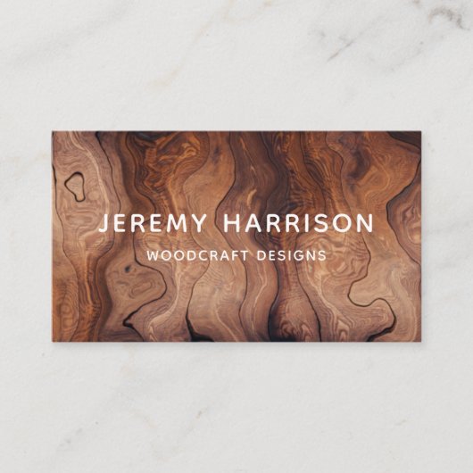 Stijlvolle moderne Wooden Carpentry-constructie Visitekaartje (Voorkant)