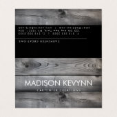 Stijlvolle moderne Wooden Carpentry-constructie Visitekaartje (Buitenkant ongevouwen)