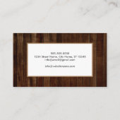 Stijlvolle moderne Wooden Carpentry-constructie Visitekaartje (Achterkant)