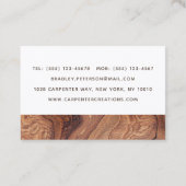 Stijlvolle moderne Wooden Carpentry-constructie Visitekaartje (Achterkant)