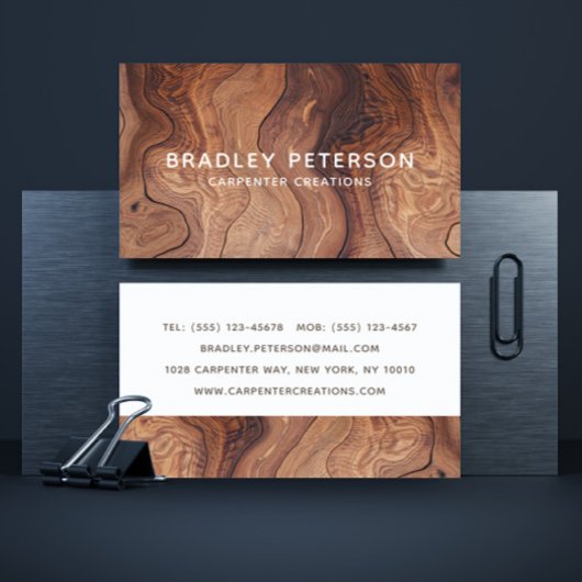 Stijlvolle moderne Wooden Carpentry-constructie Visitekaartje