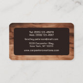 Stijlvolle moderne Wooden Carpentry-constructie Visitekaartje (Achterkant)