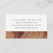 Stijlvolle moderne Wooden Carpentry-constructie Visitekaartje (Achterkant)