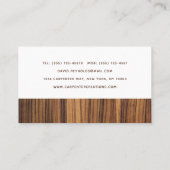 Stijlvolle moderne Wooden Carpentry-constructie Visitekaartje (Achterkant)