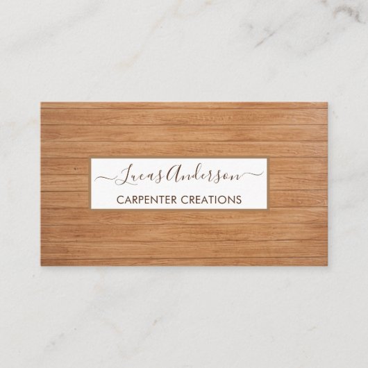 Stijlvolle moderne Wooden Carpentry-constructie Visitekaartje (Voorkant)