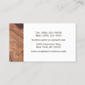 Stijlvolle moderne Wooden Carpentry-constructie Visitekaartje (Achterkant)