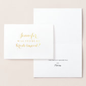 Stijlvolle moderne zal je mijn bruidsmeisje folie kaarten (Display)