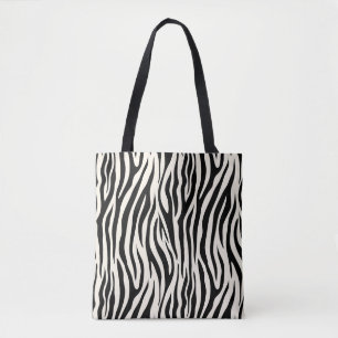 Stijlvolle moderne zebra print safari dierlijk pat tote bag