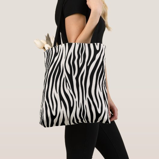 Stijlvolle moderne zebra print safari dierlijk pat tote bag (Dichtbij)