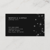 Stijlvolle moderne zilveren confetti-stippen visitekaartje (Achterkant)