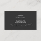 Stijlvolle moderne zwarte cirkel blush roze linnen visitekaartje (Achterkant)