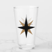 Stijlvolle, moderne zwarte en gouden Starburst Glas (Achterkant)