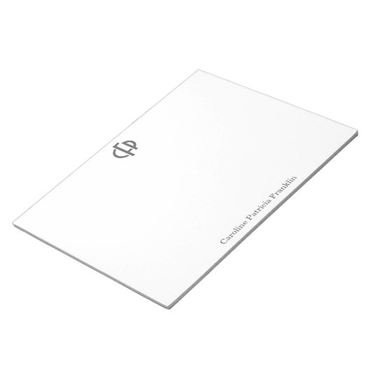 Stijlvolle moderne zwarte geometrische monogram In Notitieblok (Schuin)