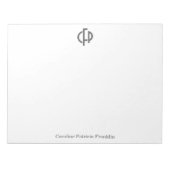 Stijlvolle moderne zwarte geometrische monogram In Notitieblok (Voorkant)