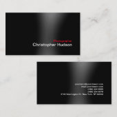 Stijlvolle, moderne zwarte grijs-roodfotokunstenaa visitekaartje (Voorkant / Achterkant)