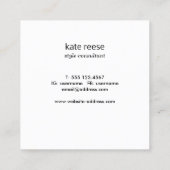 Stijlvolle, moderne zwarte Professional Vierkante Visitekaartje (Achterkant)